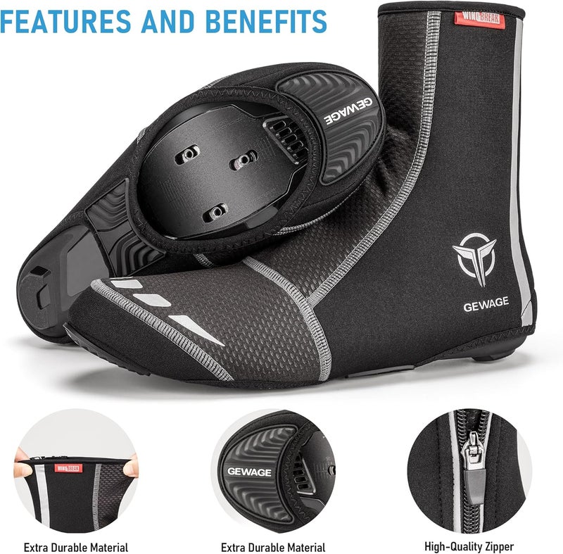 GEWAGE Cycling Shoe Covers -Warm Bike Shoe Covers - Windproof Mountain Road Cycling Overshoes - Cycling Shoe Cover for Men Women - Image 5